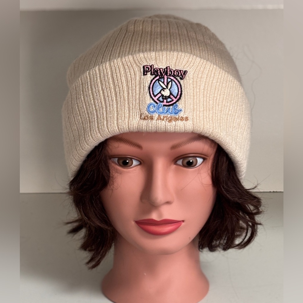 Playboy Club Cream Beanie OS Unisex